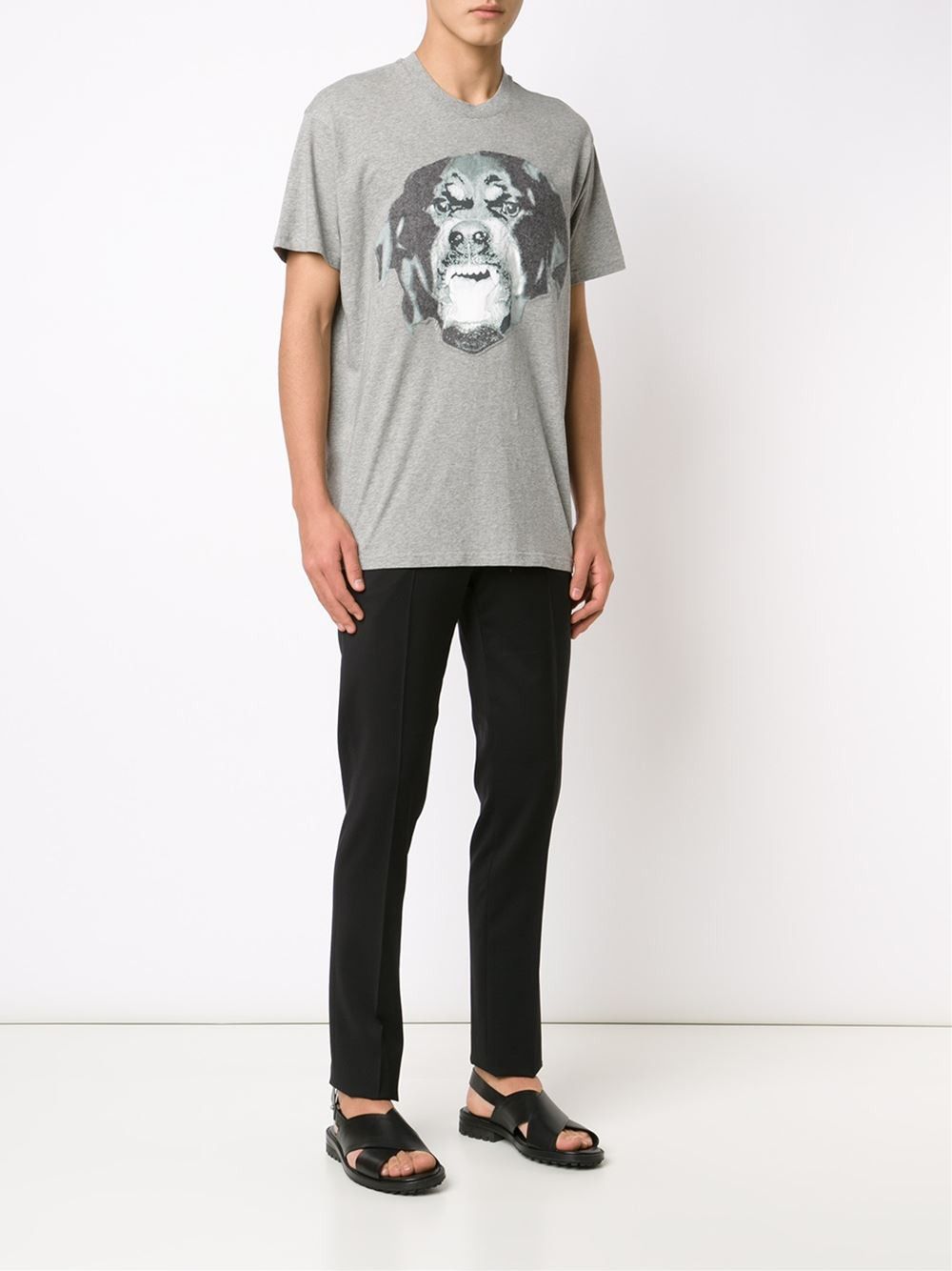 Givenchy Grey Felt Rottweiler T-shirt Size US XXS / EU 40 - 3 Thumbnail