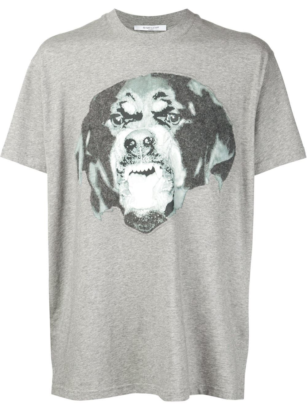 Givenchy Grey Felt Rottweiler T-shirt Size US XXS / EU 40 - 2 Thumbnail