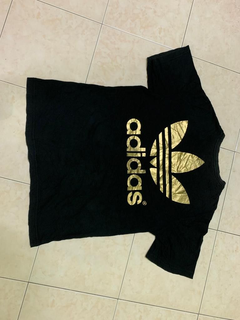 Adidas Vintage Adidas Big logo Gold Print Size US M / EU 48-50 / 2 - 4 Thumbnail