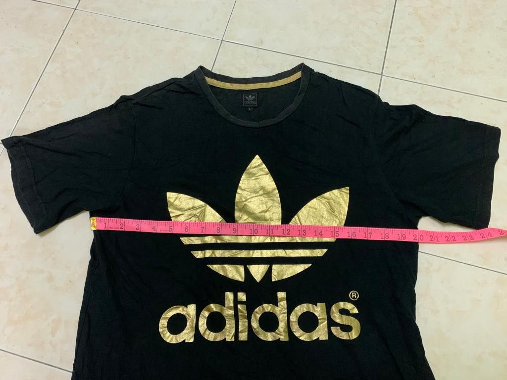Adidas Vintage Adidas Big logo Gold Print Size US M / EU 48-50 / 2 - 11 Thumbnail