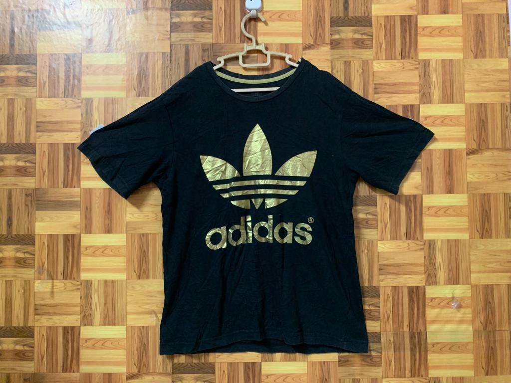 Adidas Vintage Adidas Big logo Gold Print Size US M / EU 48-50 / 2 - 1 Thumbnail