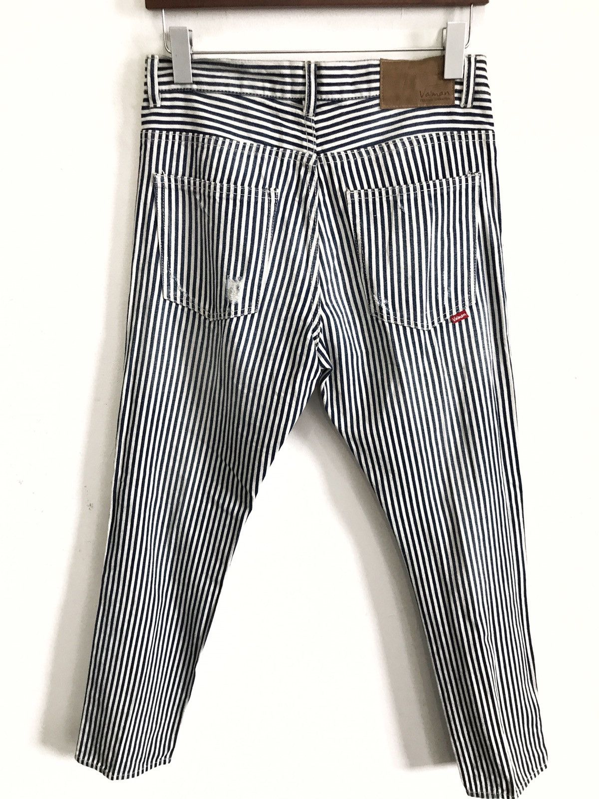 Designer × Japanese Brand Japanese Designer Jeans Valman Ripped Stripes Size US 29 - 5 Thumbnail