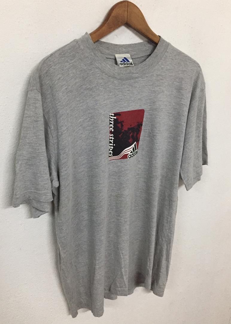 Adidas × Vintage Vintage Adidas Three Stripe T-Shirt Size US L / EU 52-54 / 3 - 3 Thumbnail