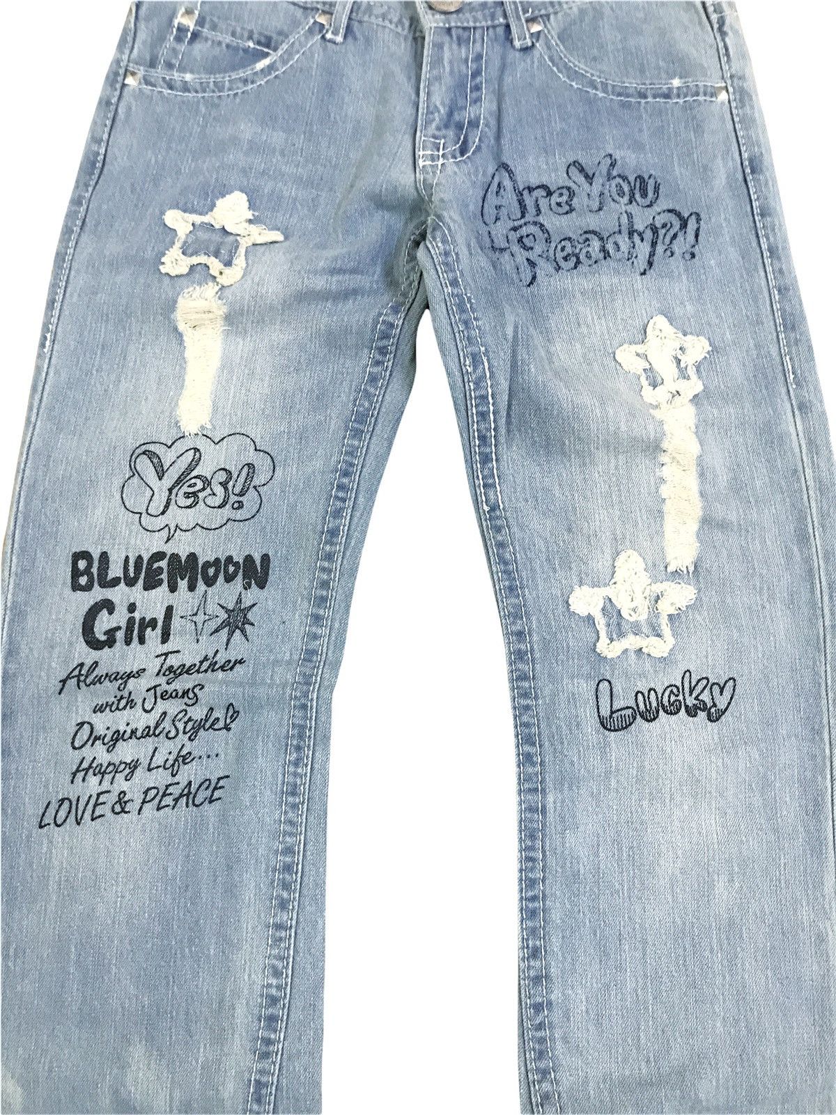 Hysteric Glamour × Japanese Brand Japanese Brand Blue Moon Printed Denim Size US 27 - 5 Thumbnail
