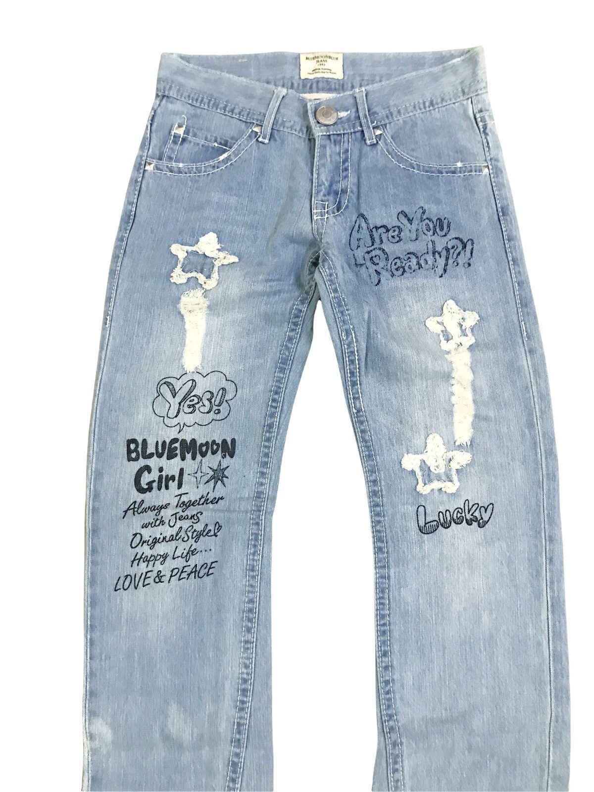 Hysteric Glamour × Japanese Brand Japanese Brand Blue Moon Printed Denim Size US 27 - 3 Thumbnail