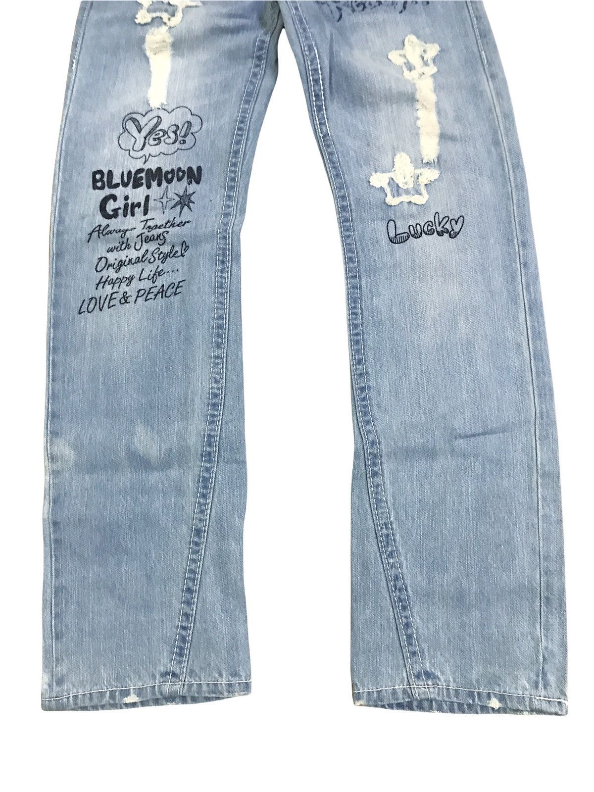 Hysteric Glamour × Japanese Brand Japanese Brand Blue Moon Printed Denim Size US 27 - 6 Thumbnail
