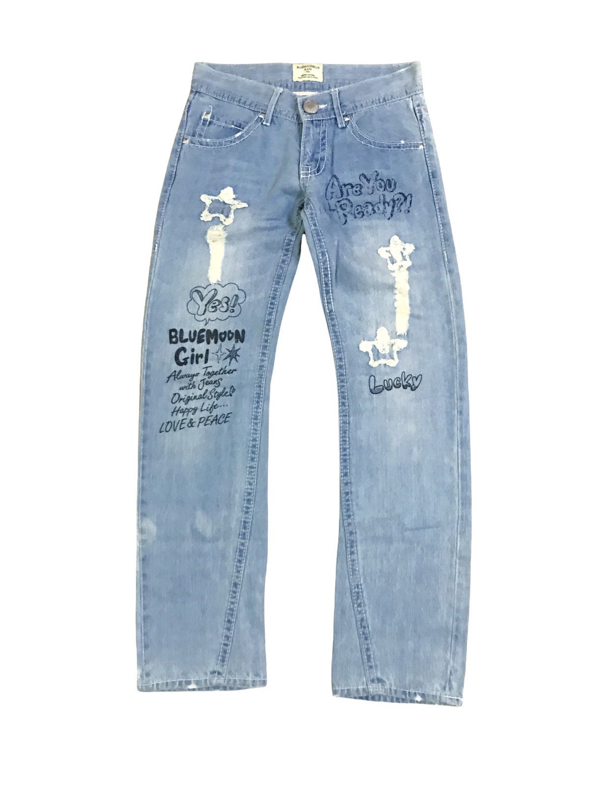 Hysteric Glamour × Japanese Brand Japanese Brand Blue Moon Printed Denim Size US 27 - 1 Thumbnail