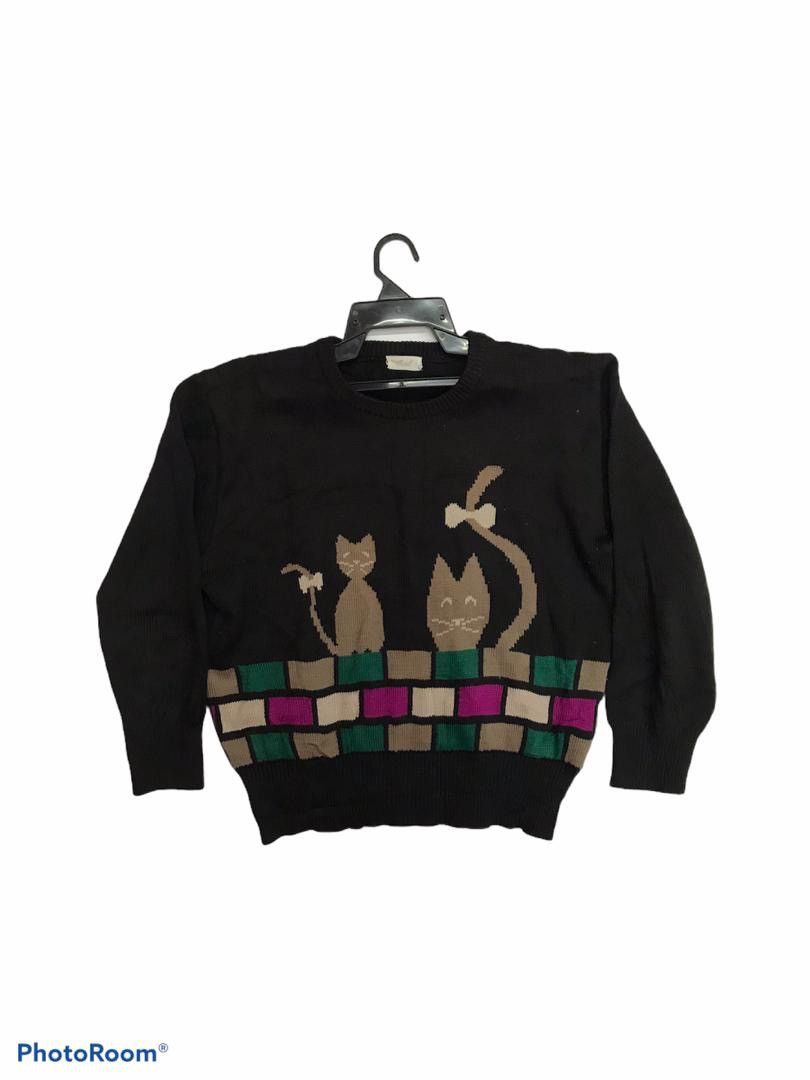 Japanese Brand ROAD KNITWEAR Cat design Size US M / EU 48-50 / 2 - 1 Thumbnail