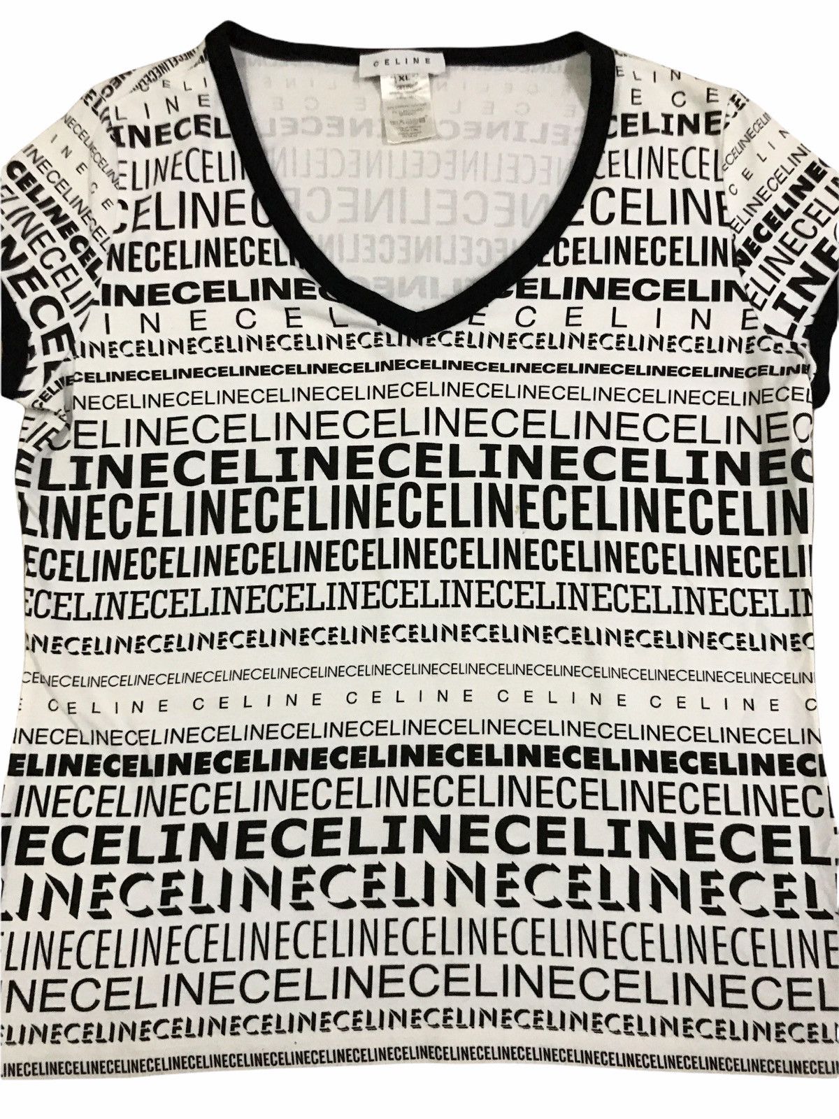 Celine Vintage Celine All Overprint Spell Out Logo T-Shirt Size US XS / EU 42 / 0 - 3 Thumbnail