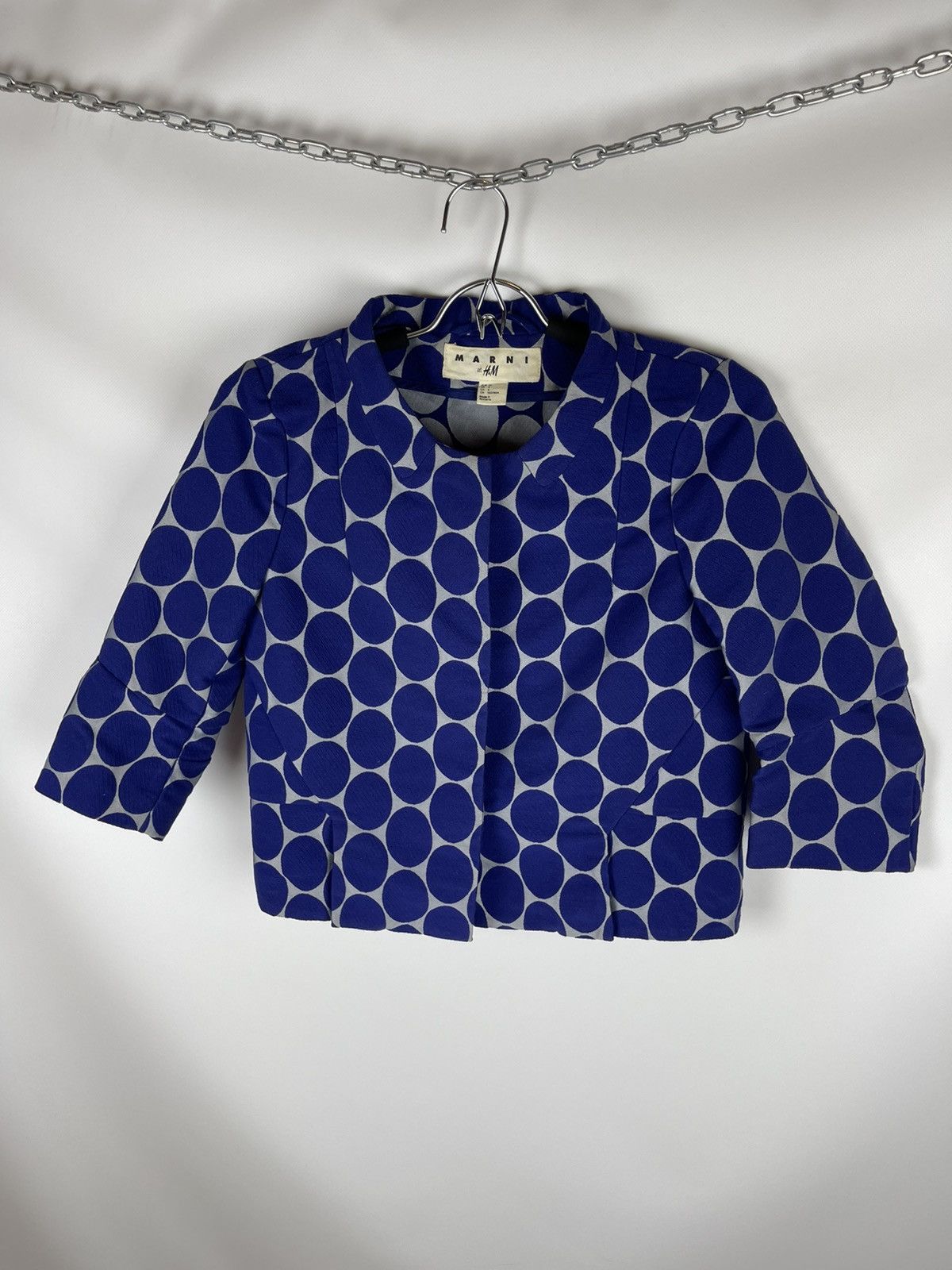 Marni MARNI at H&M Stunning cropped Jacket Dot Blue & Silver Size S / US 4 / IT 40 - 1 Thumbnail