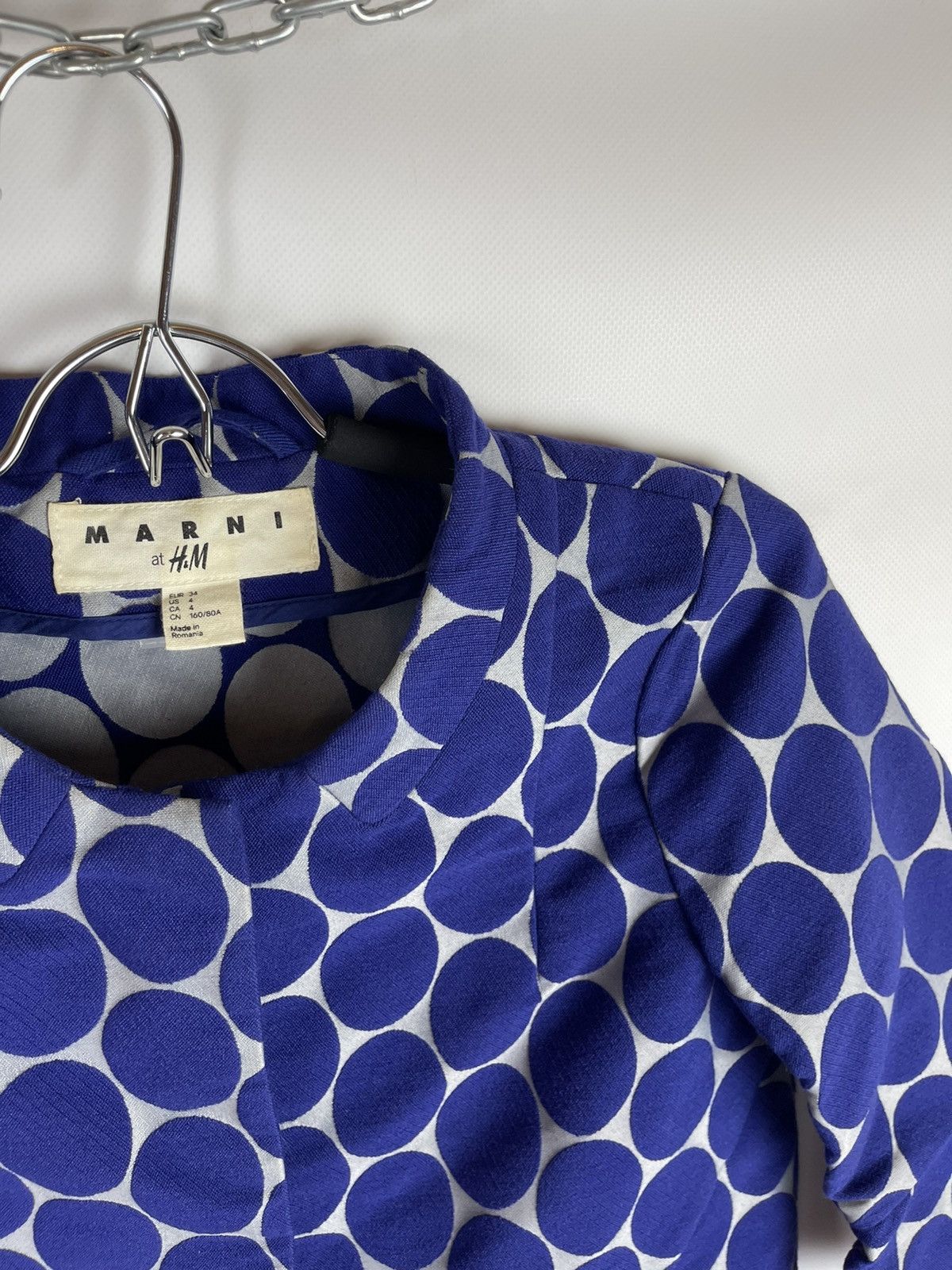 Marni MARNI at H&M Stunning cropped Jacket Dot Blue & Silver Size S / US 4 / IT 40 - 6 Thumbnail