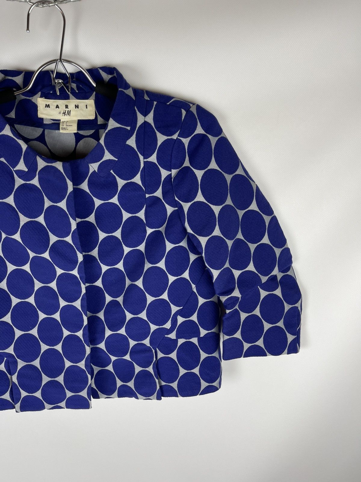 Marni MARNI at H&M Stunning cropped Jacket Dot Blue & Silver Size S / US 4 / IT 40 - 3 Thumbnail