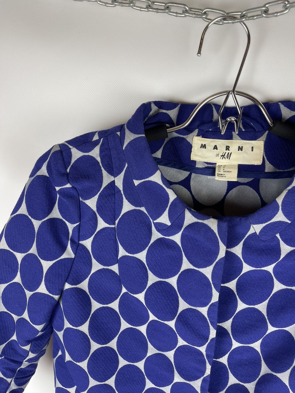 Marni MARNI at H&M Stunning cropped Jacket Dot Blue & Silver Size S / US 4 / IT 40 - 5 Thumbnail