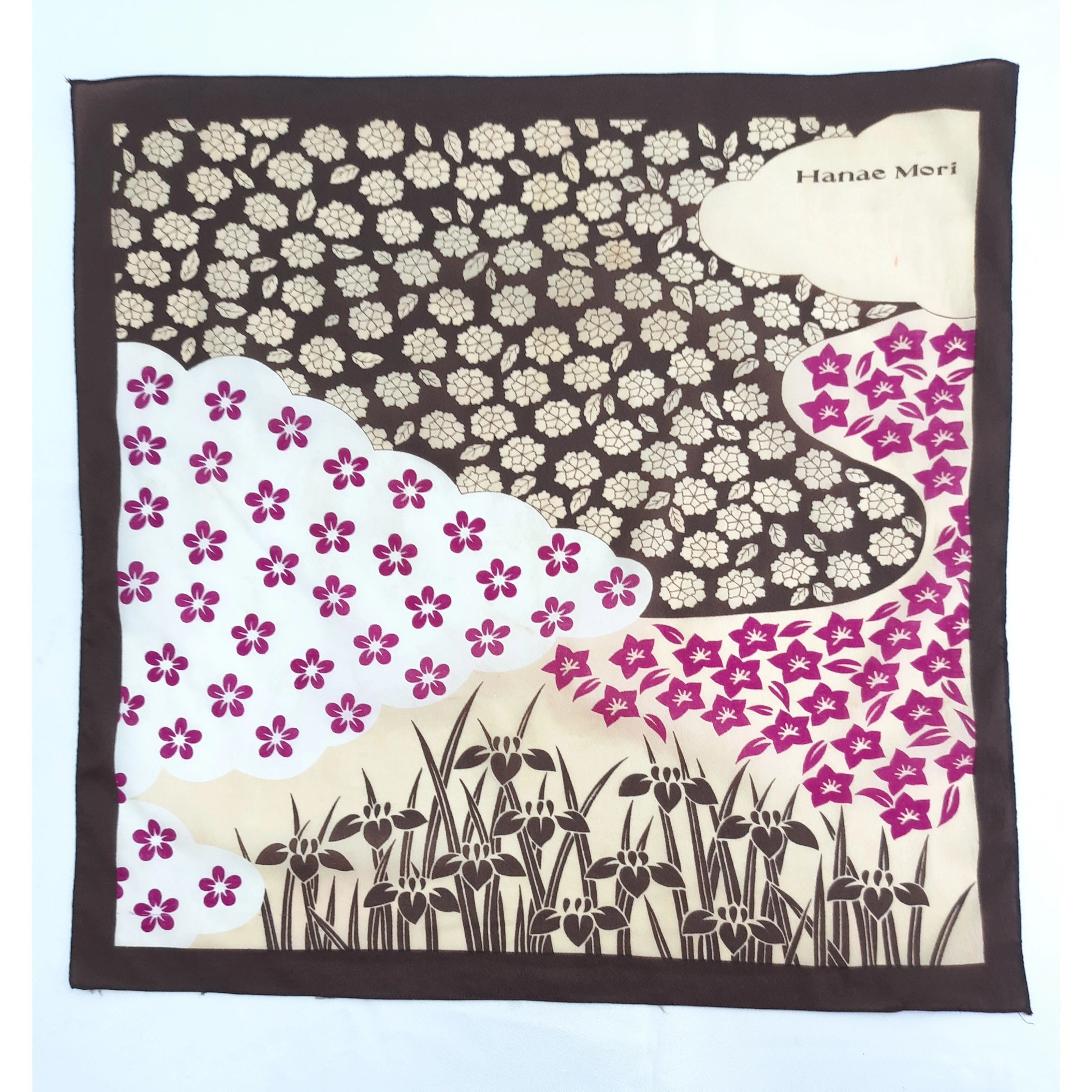 Hanae Mori Silk Scarf / Twill / Neckerchief - SCM48
