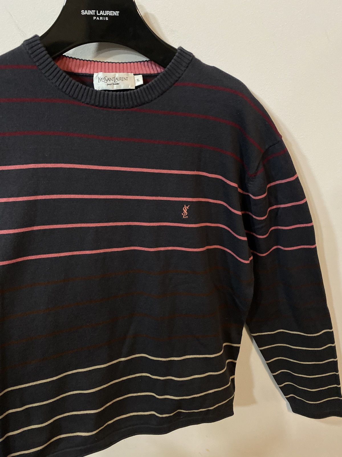 Yves Saint Laurent Striped YSL Sweater Light Size US L / EU 52-54 / 3 - 6 Thumbnail