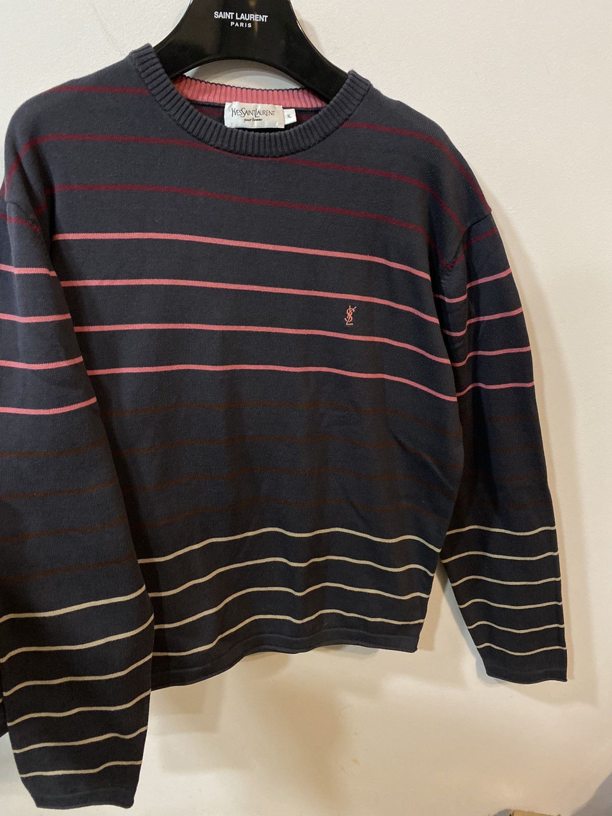 Yves Saint Laurent Striped YSL Sweater Light Size US L / EU 52-54 / 3 - 9 Thumbnail