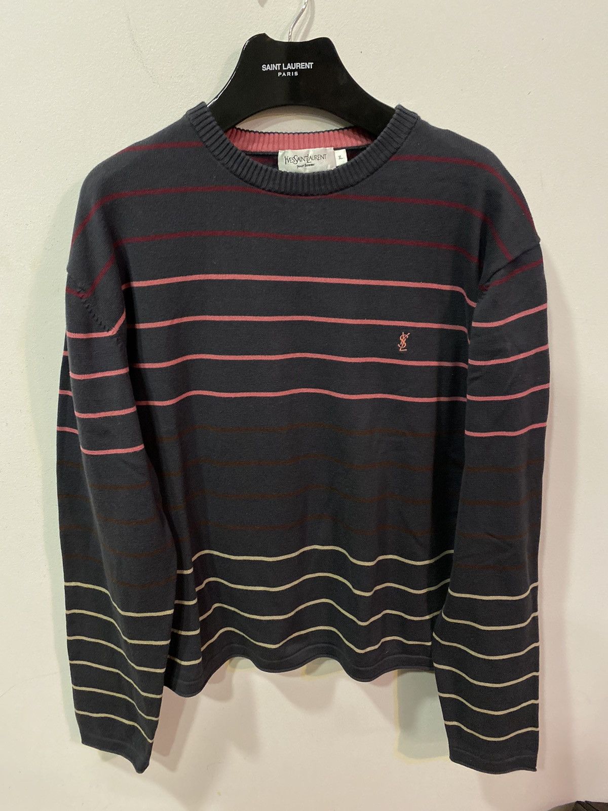 Yves Saint Laurent Striped YSL Sweater Light Size US L / EU 52-54 / 3 - 2 Thumbnail