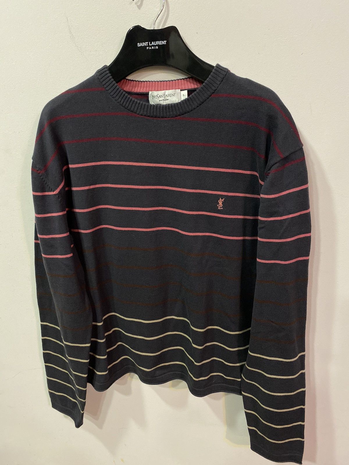 Yves Saint Laurent Striped YSL Sweater Light Size US L / EU 52-54 / 3 - 12 Thumbnail