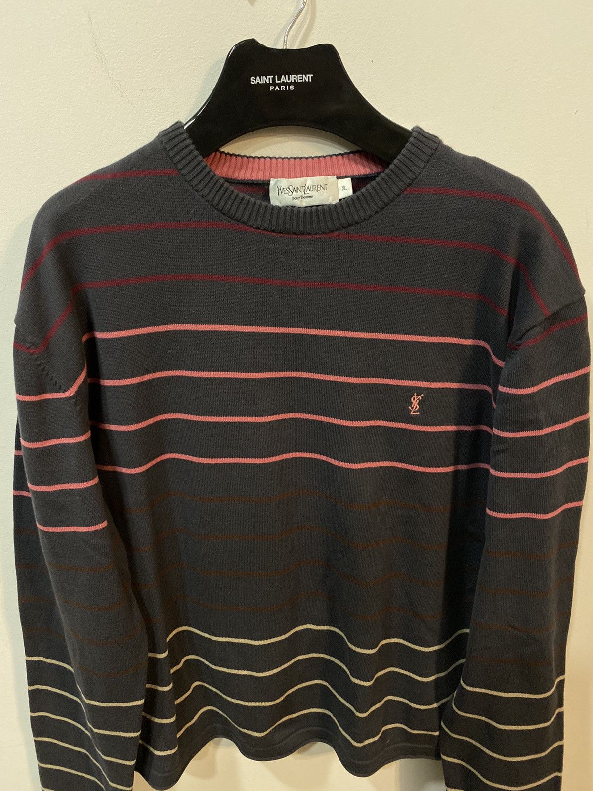 Yves Saint Laurent Striped YSL Sweater Light Size US L / EU 52-54 / 3 - 7 Thumbnail