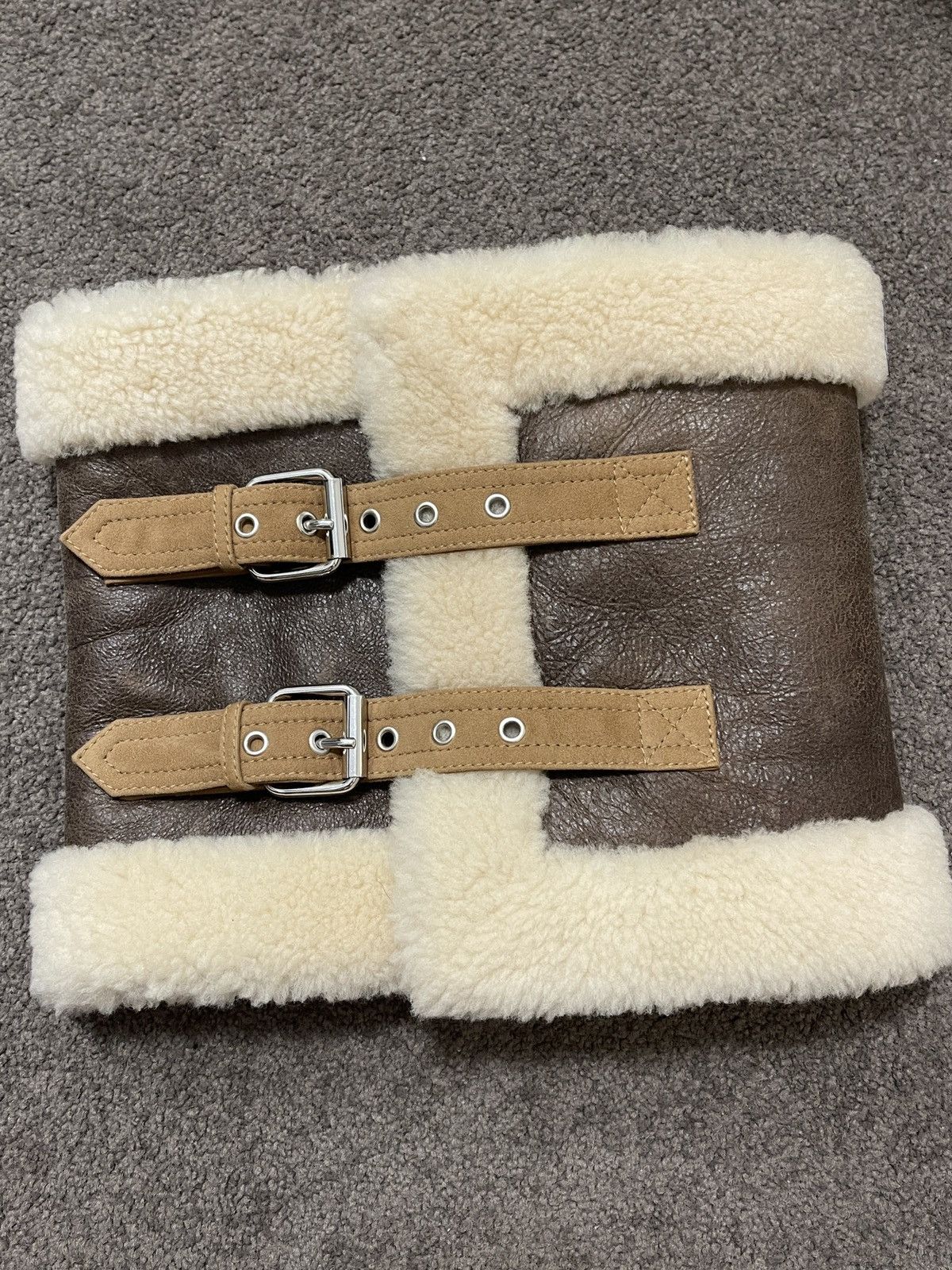 JW Anderson JW Anderson leather shearling neck warmer Size ONE SIZE - 1 Thumbnail