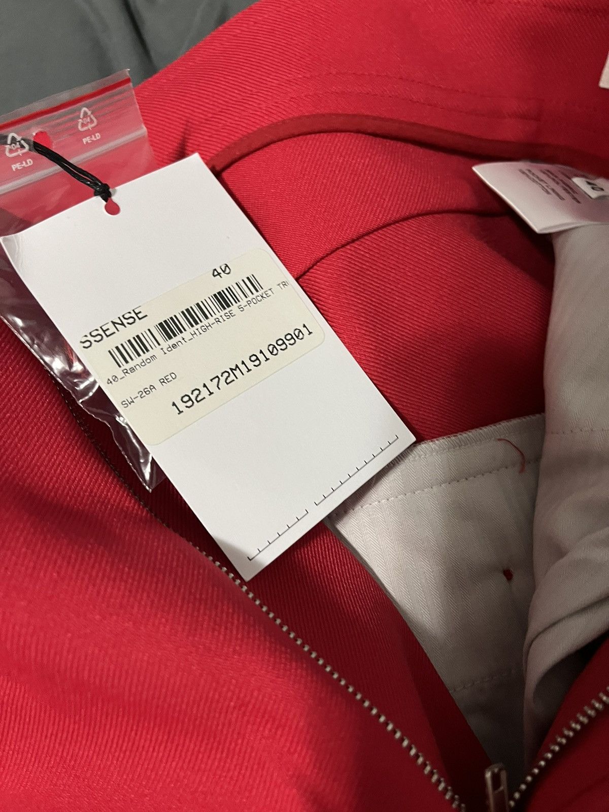 Random Identities Red High-Rise Five Pocket Trousers Size US 27 - 7 Thumbnail