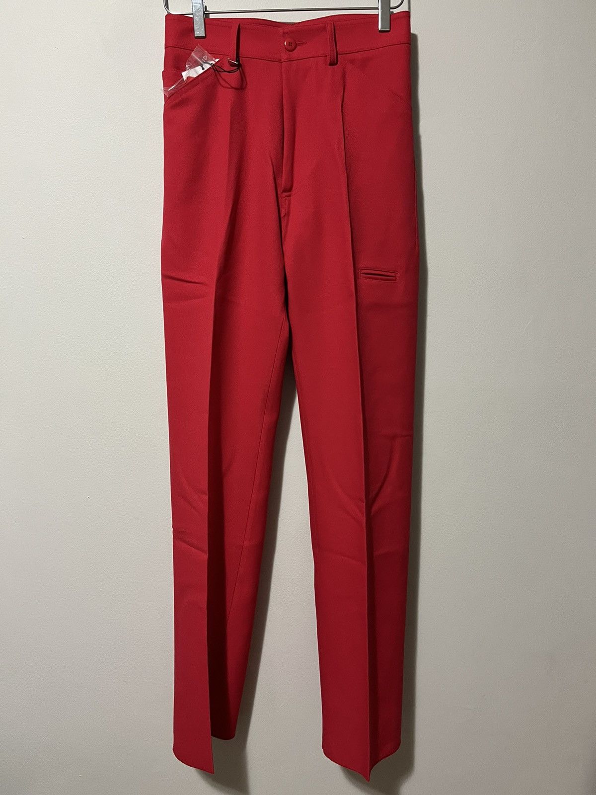 Random Identities Red High-Rise Five Pocket Trousers Size US 27 - 2 Thumbnail
