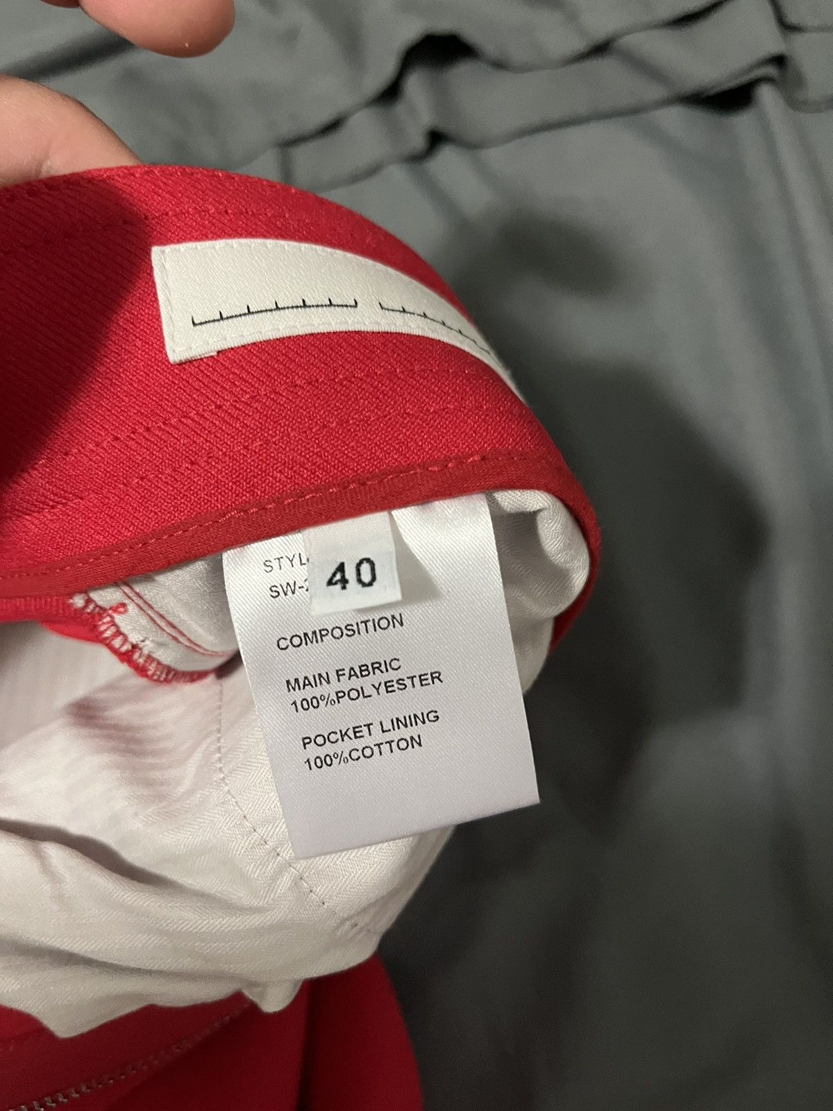 Random Identities Red High-Rise Five Pocket Trousers Size US 27 - 9 Thumbnail