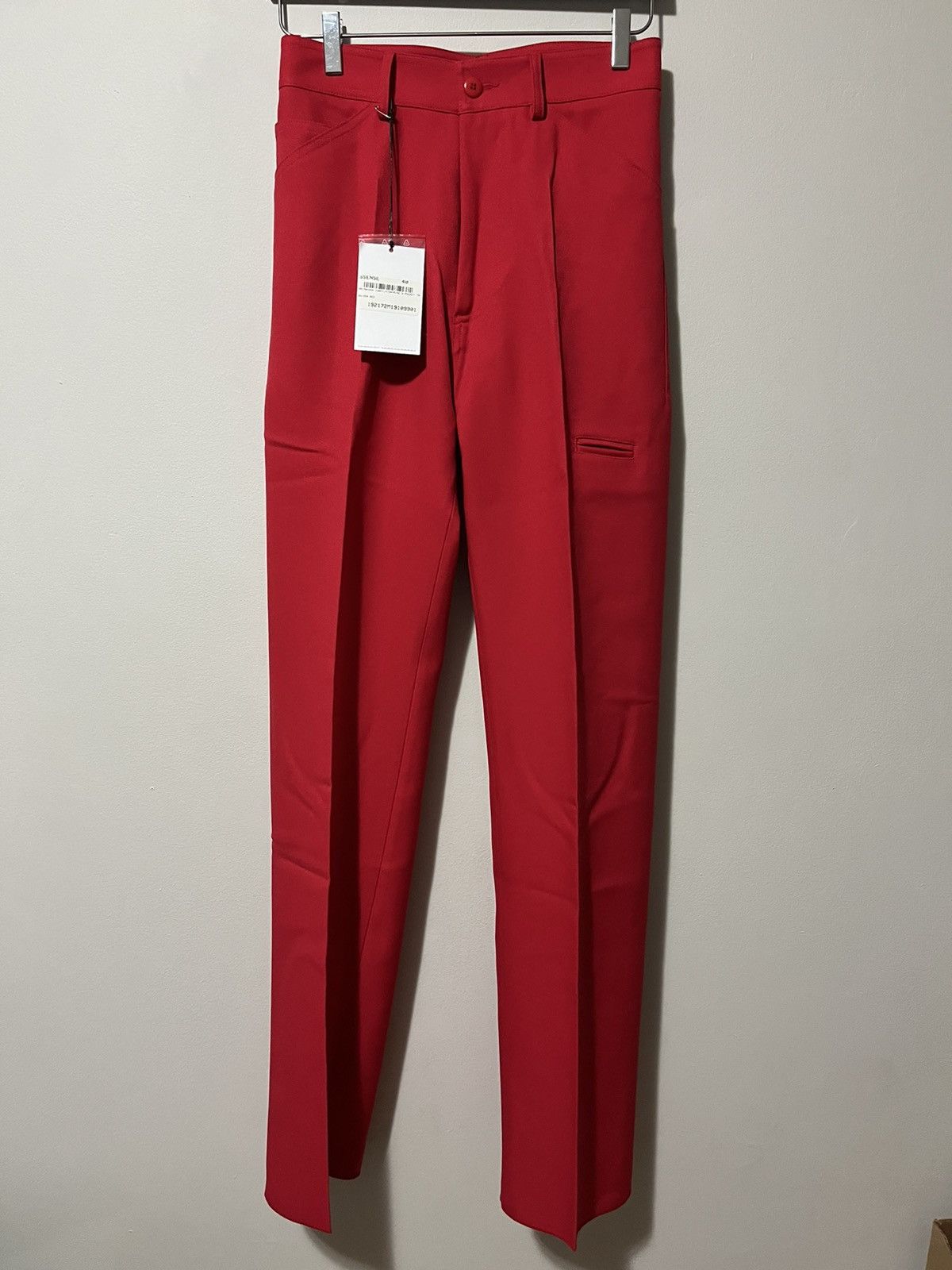 Random Identities Red High-Rise Five Pocket Trousers Size US 27 - 1 Thumbnail