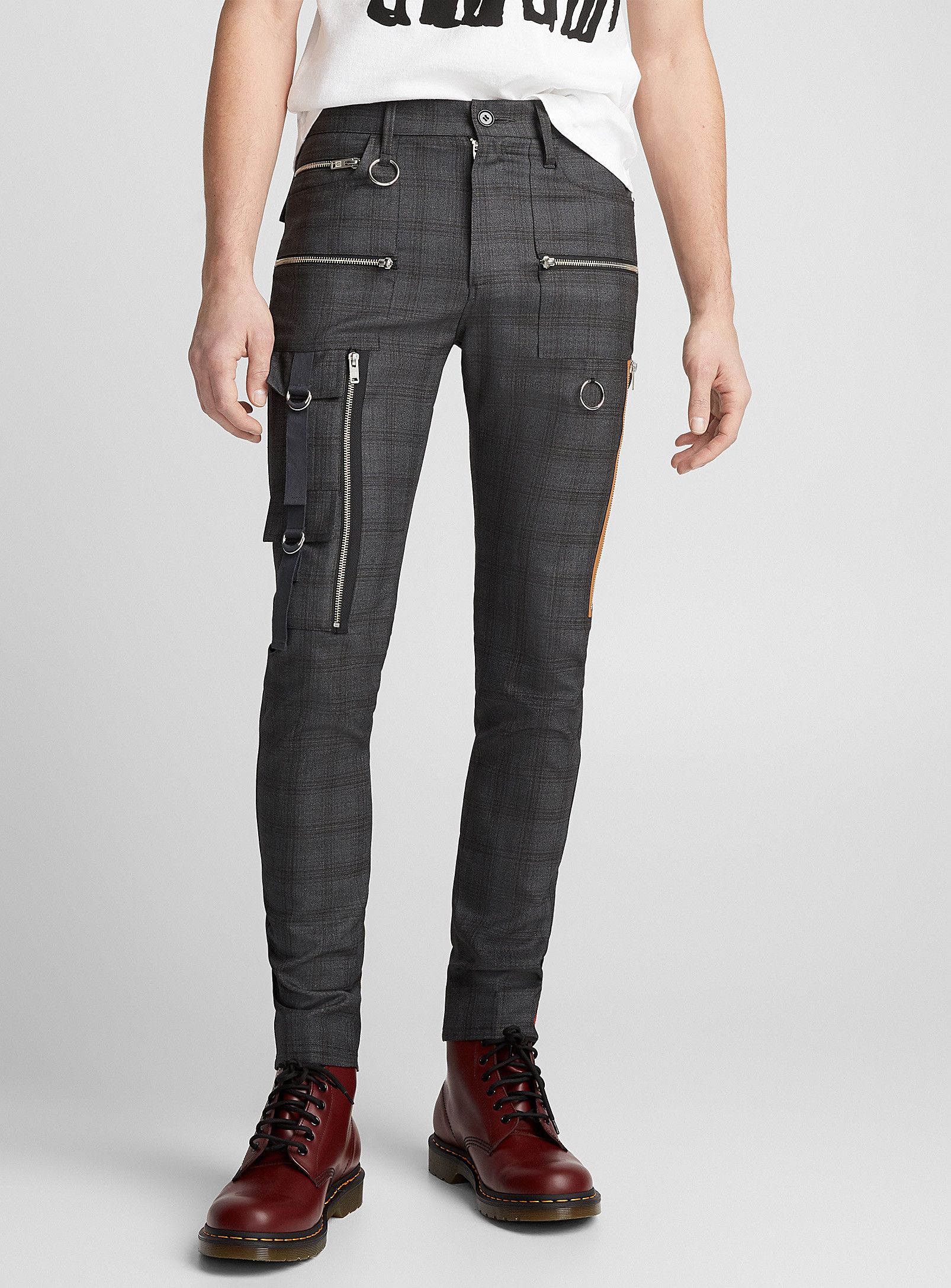 Undercover SS19 RUNWAY UCW4512-3 NEW WARRIORS CHECK MULTI ZIP PANTS Size US 28 / EU 44 - 14 Thumbnail