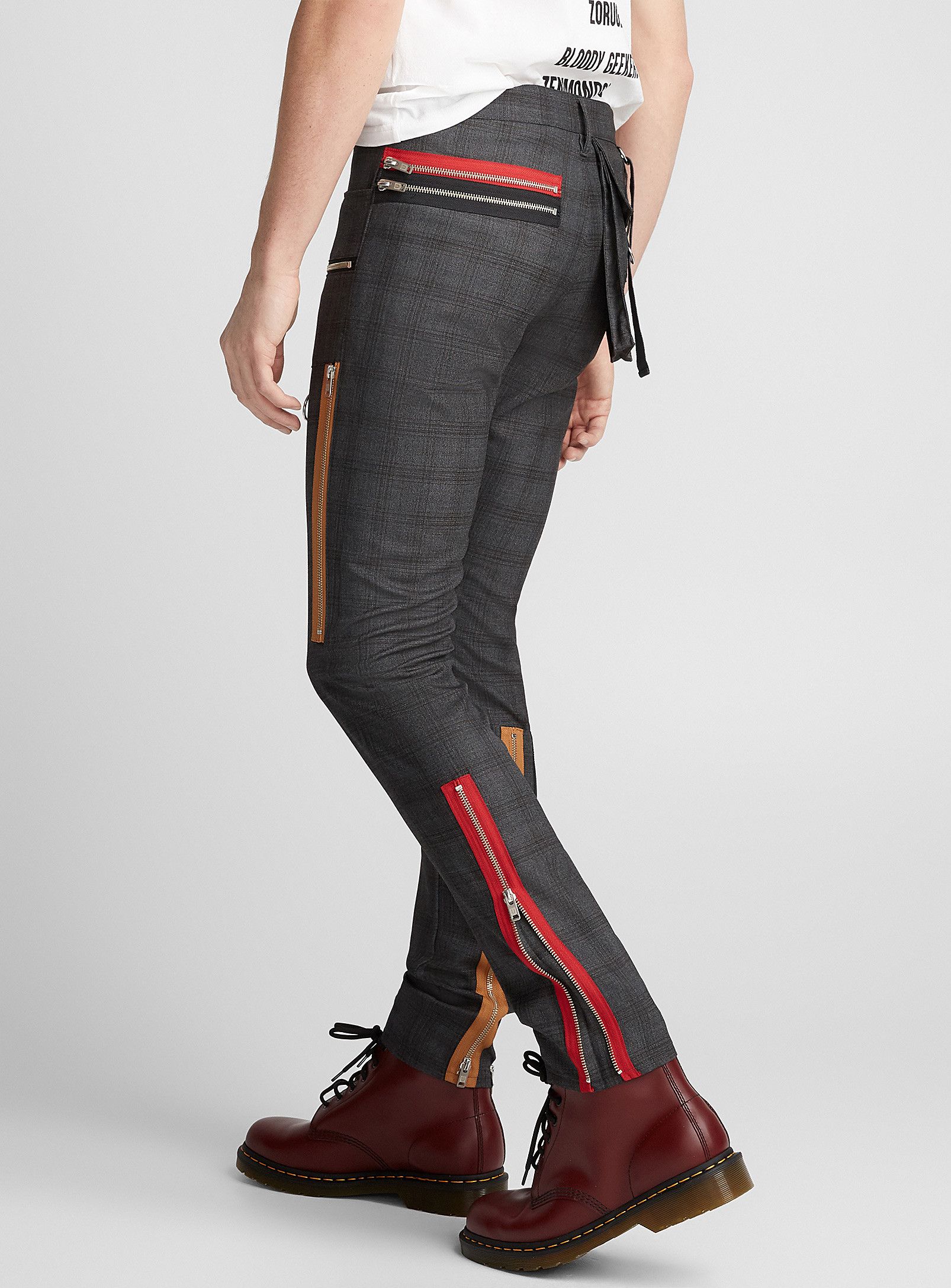 Undercover SS19 RUNWAY UCW4512-3 NEW WARRIORS CHECK MULTI ZIP PANTS Size US 28 / EU 44 - 16 Thumbnail