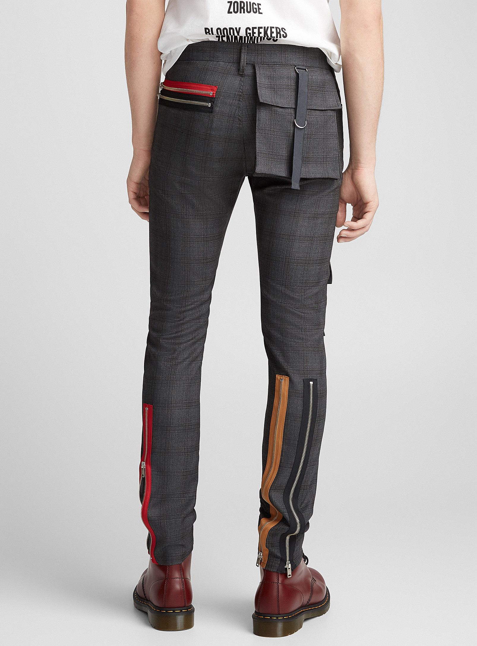 Undercover SS19 RUNWAY UCW4512-3 NEW WARRIORS CHECK MULTI ZIP PANTS Size US 28 / EU 44 - 15 Thumbnail