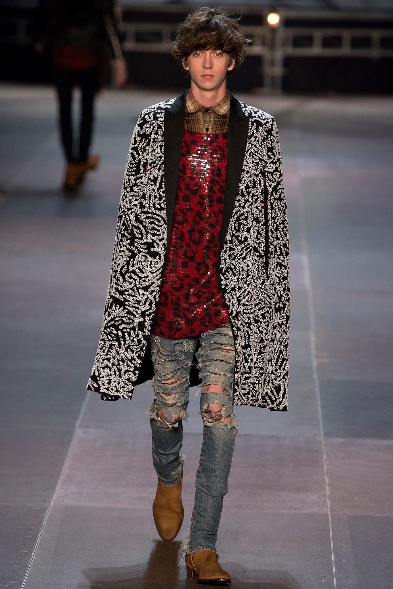 Hedi Slimane × Saint Laurent Paris 🔥FW13🔥 CHAIN DENIM LITTLE CRASH DISTRESSED SKINNY SAMPLE Size US 27 - 2 Thumbnail