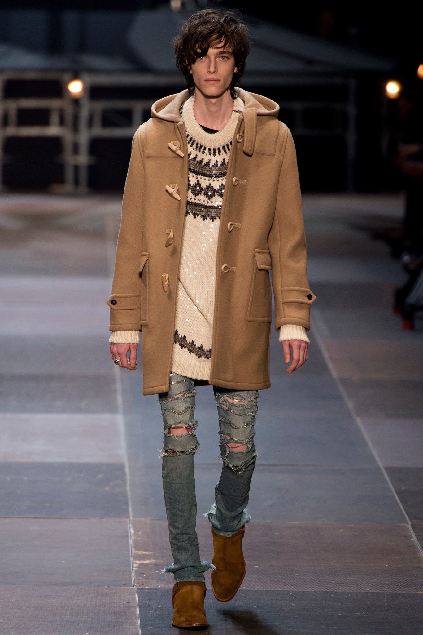 Hedi Slimane × Saint Laurent Paris 🔥FW13🔥 CHAIN DENIM LITTLE CRASH DISTRESSED SKINNY SAMPLE Size US 27 - 1 Thumbnail