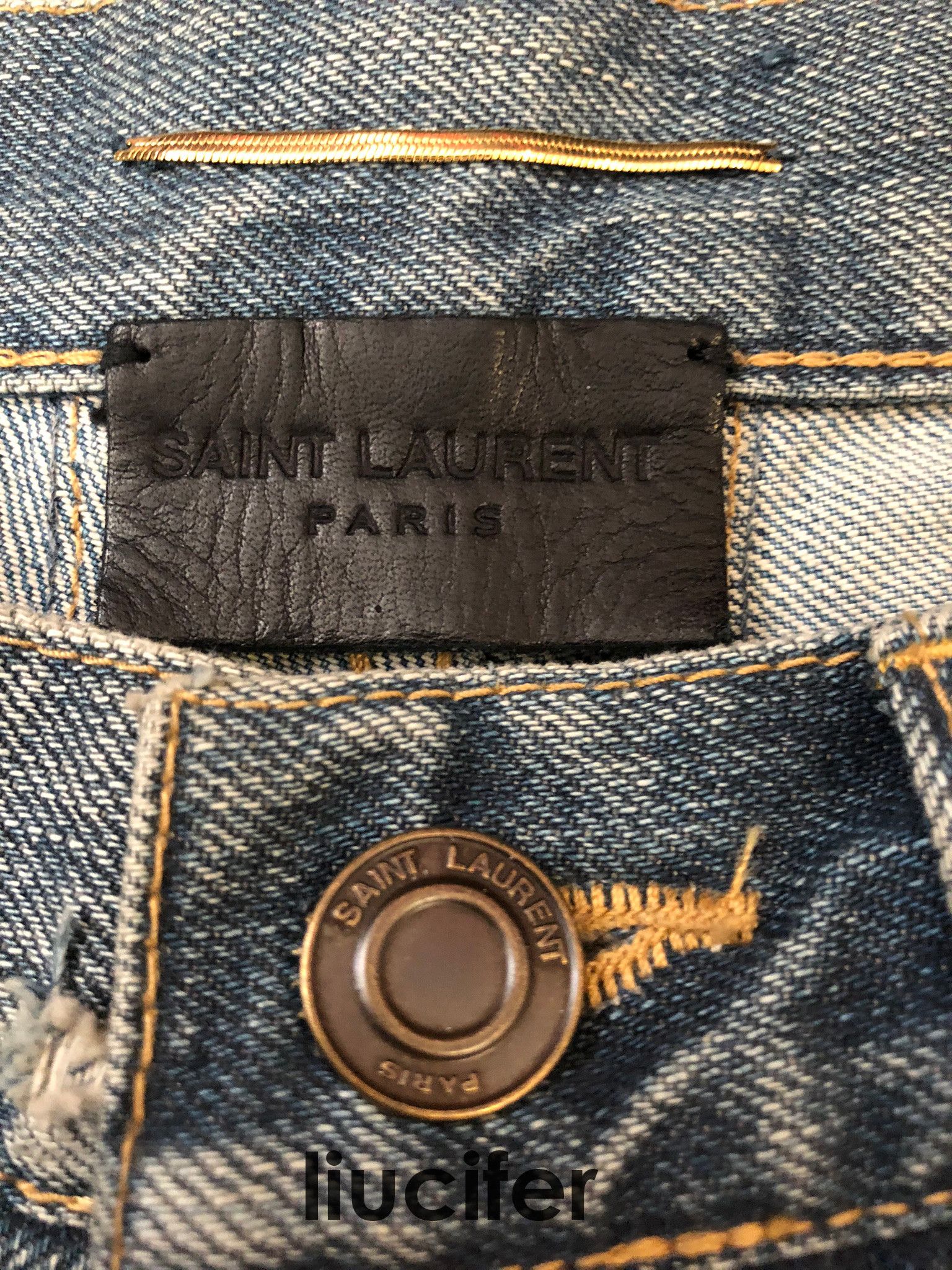 Hedi Slimane × Saint Laurent Paris 🔥FW13🔥 CHAIN DENIM LITTLE CRASH DISTRESSED SKINNY SAMPLE Size US 27 - 6 Thumbnail