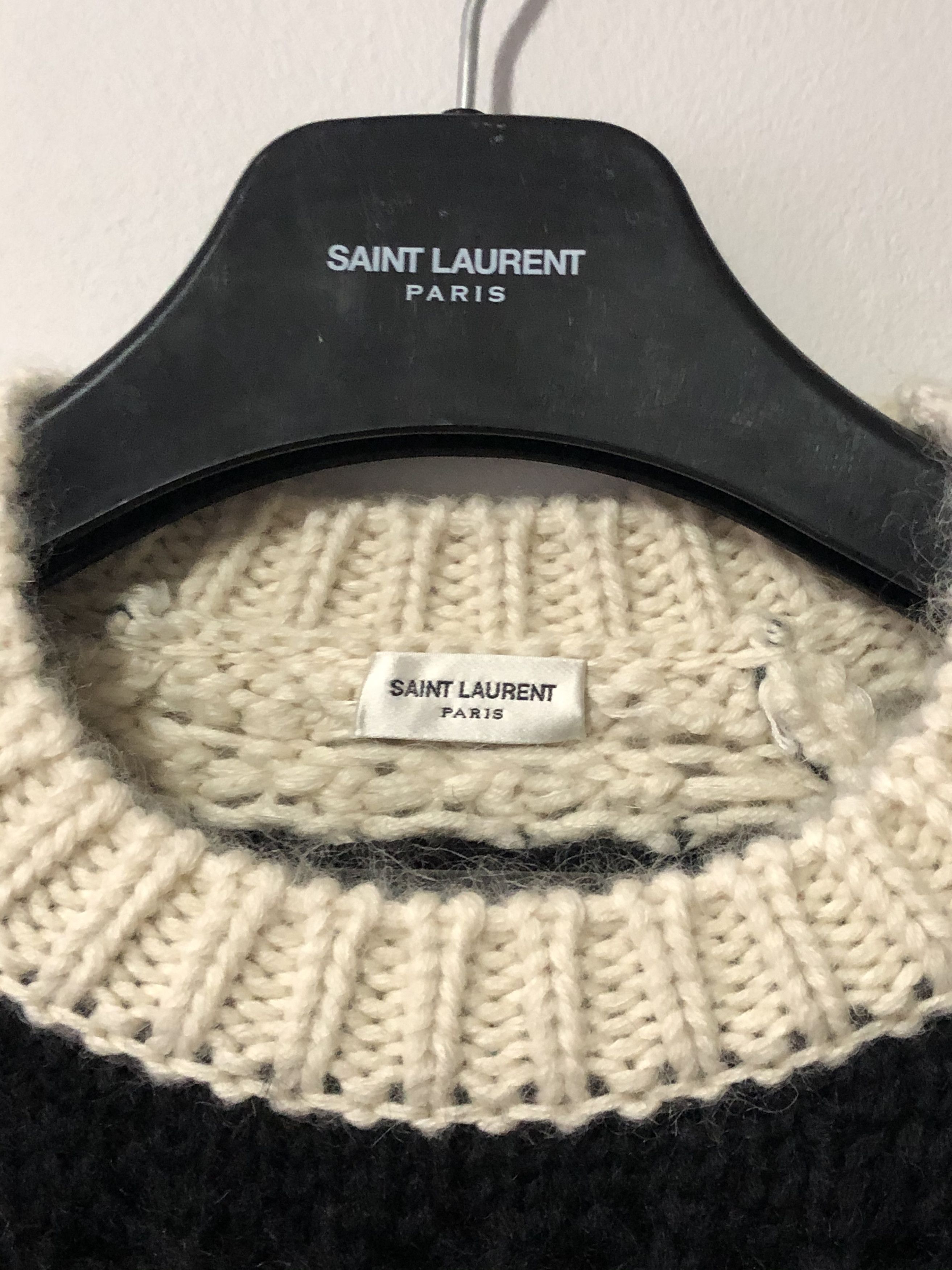 Saint Laurent Paris FW18 Boxy Graphic Knit Sweater Size US XL / EU 56 / 4 - 3 Thumbnail