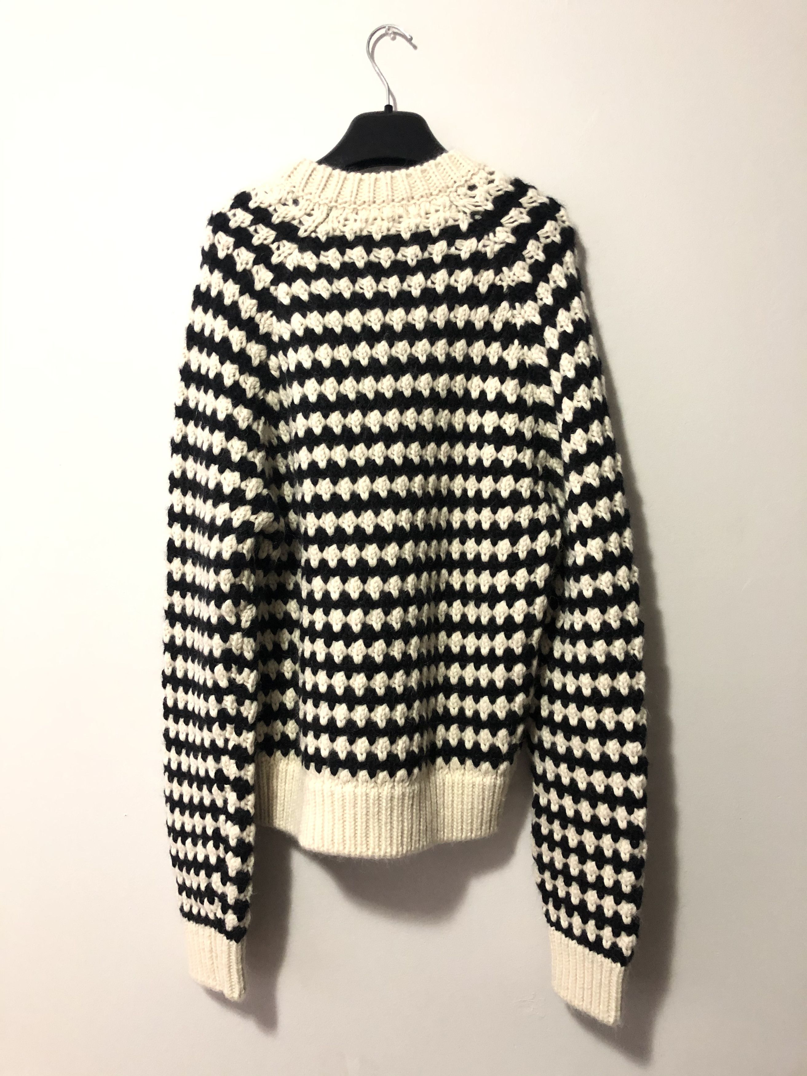Saint Laurent Paris FW18 Boxy Graphic Knit Sweater Size US XL / EU 56 / 4 - 4 Thumbnail
