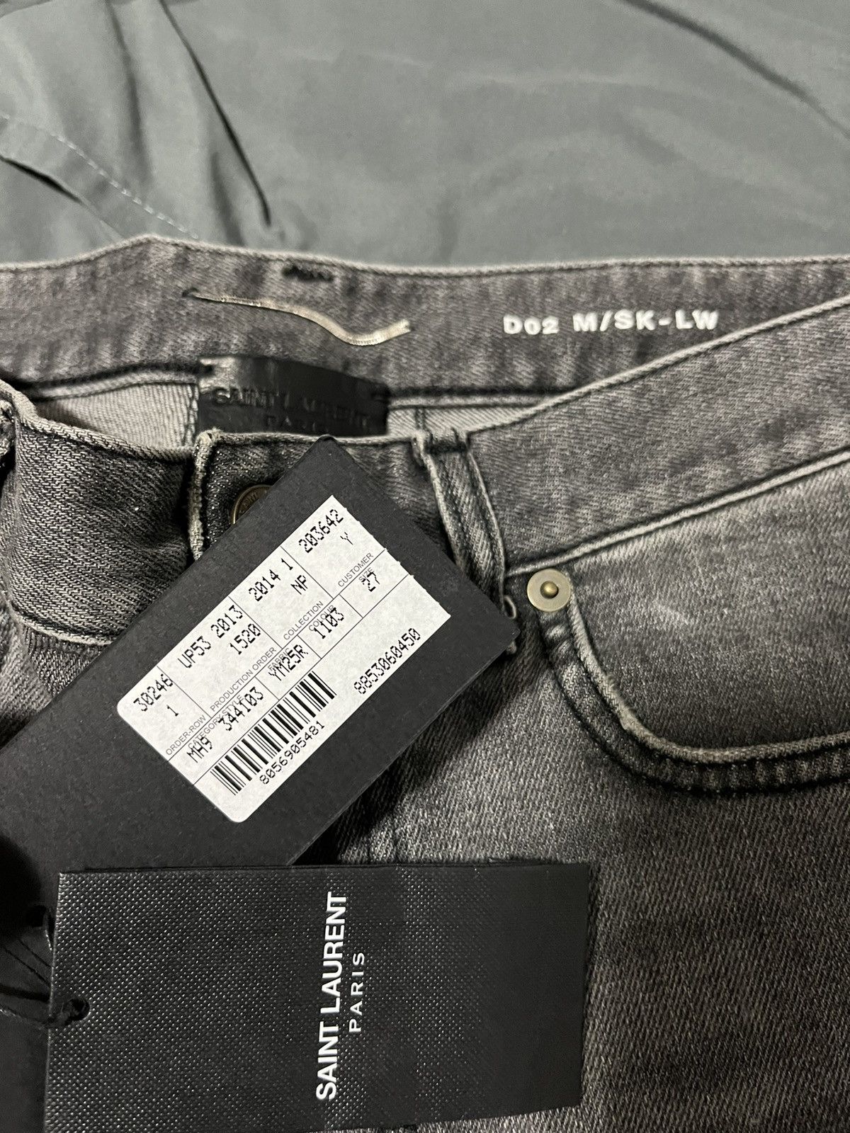 Hedi Slimane × Saint Laurent Paris FW13 Hedi D02 Grey Denim Size US 27 - 2 Thumbnail
