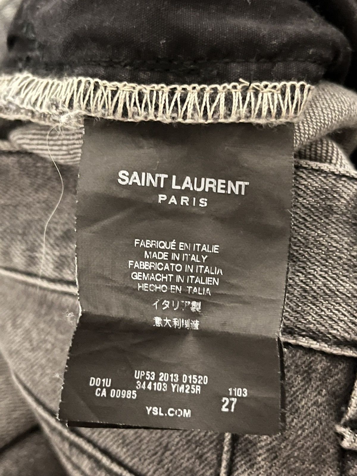 Hedi Slimane × Saint Laurent Paris FW13 Hedi D02 Grey Denim Size US 27 - 4 Thumbnail