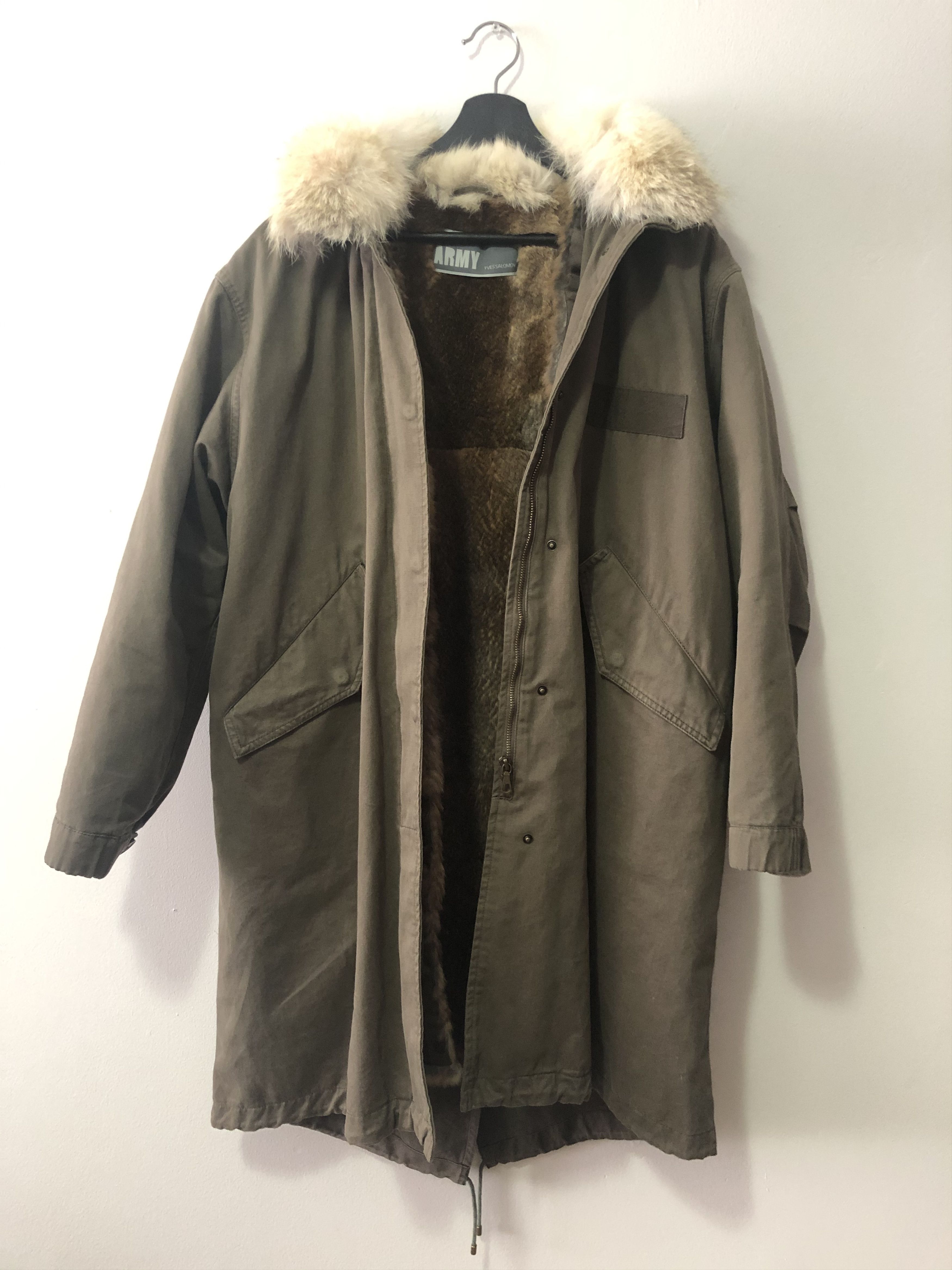 Yves Salomon Rabbit Coyote Fur-Lined Fishtail Parka Size US S / EU 44-46 / 1 - 1 Thumbnail
