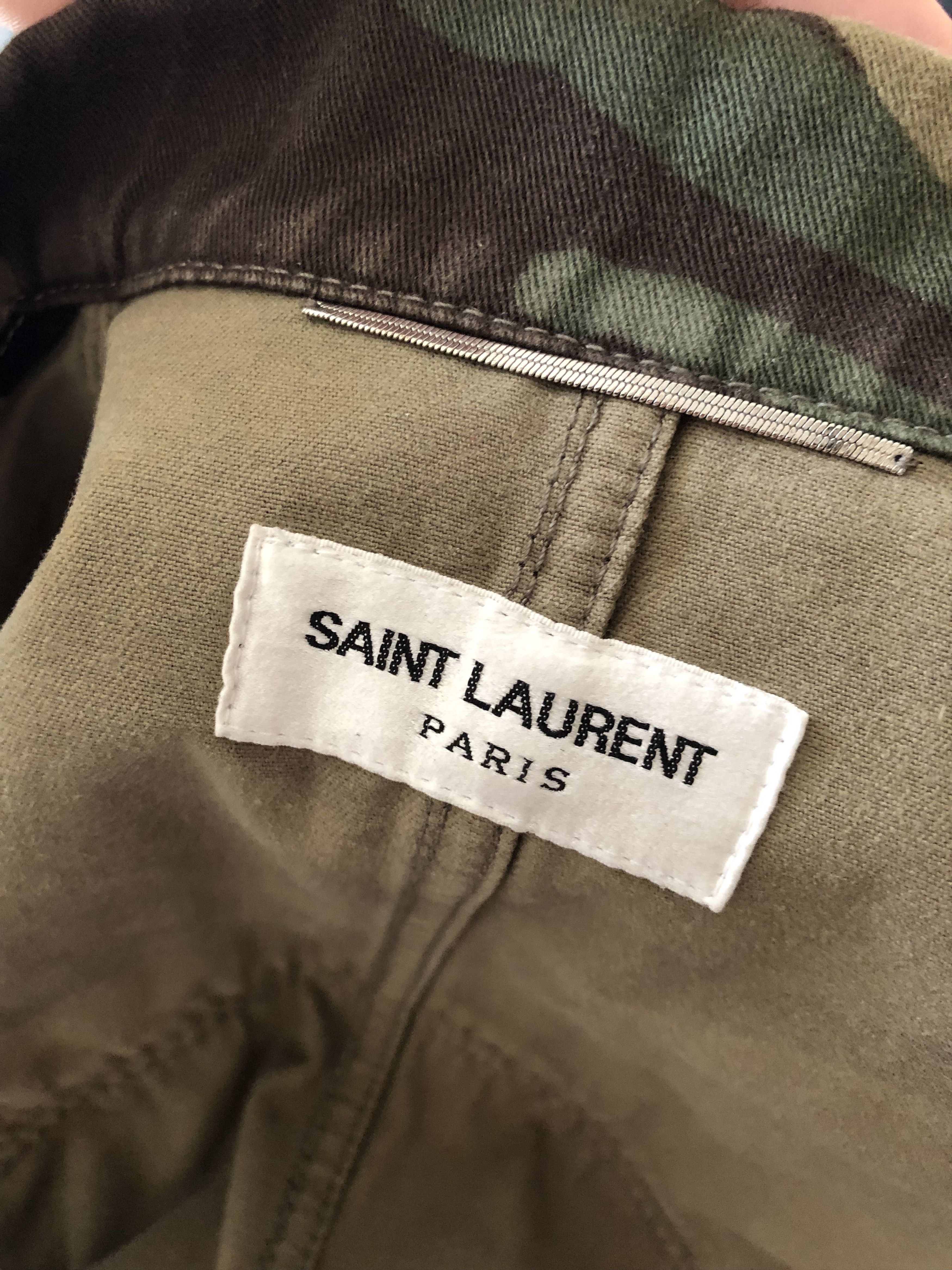 Hedi Slimane × Saint Laurent Paris SS15 RUNWAY PSYCH ROCK MILITARY FRINGE TASSEL JACKET Size US XS / EU 42 / 0 - 13 Thumbnail