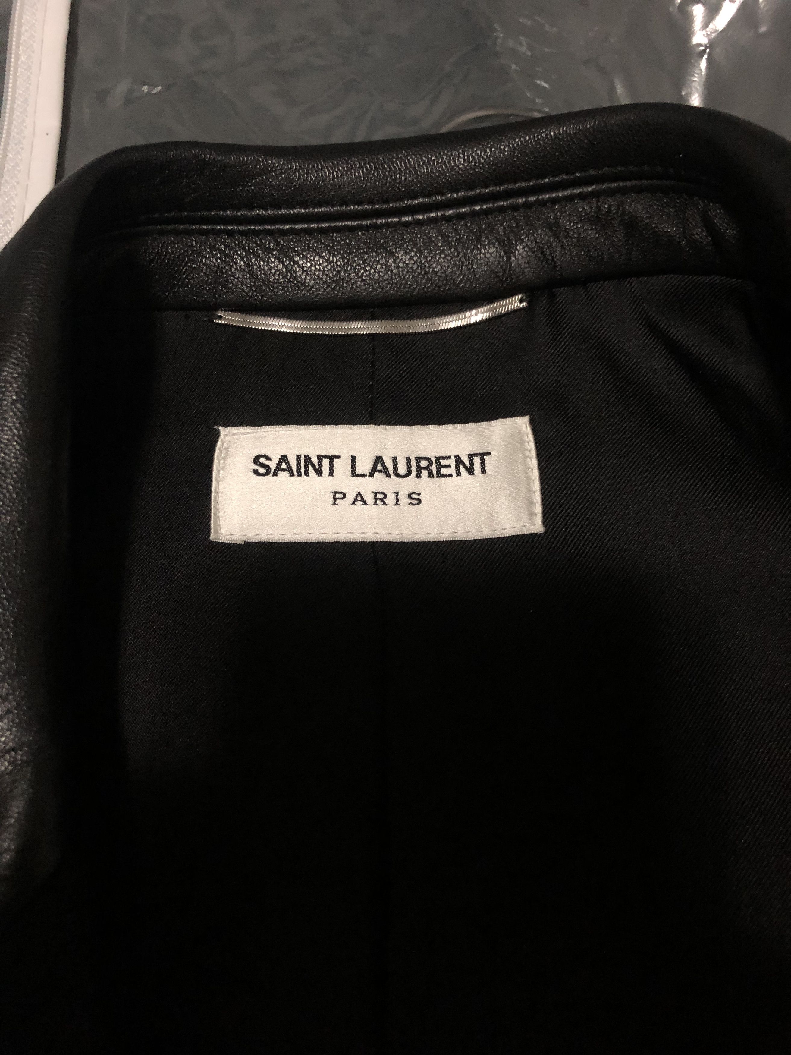Saint Laurent Paris SS19 RUNWAY Leather Panel Blazer Size 46R - 5 Thumbnail