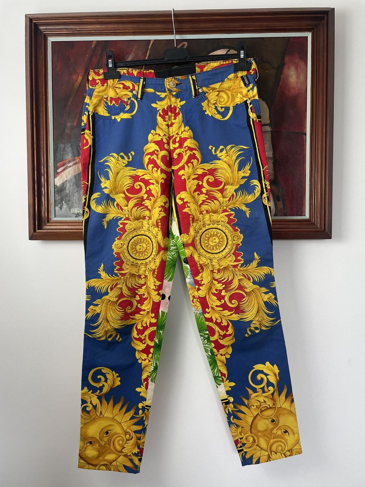 Versace Jeans Couture 🌞 Versace Jeans Couture Fullprint Sun Archive Vintage Pant Size US 32 / EU 48 - 1 Thumbnail