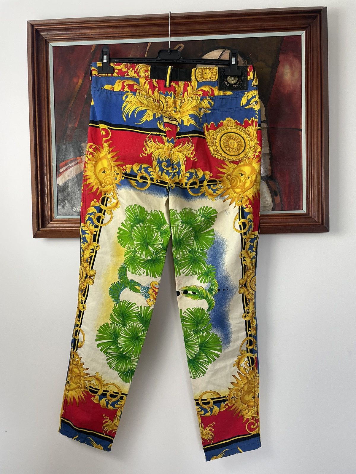 Versace Jeans Couture 🌞 Versace Jeans Couture Fullprint Sun Archive Vintage Pant Size US 32 / EU 48 - 2 Thumbnail