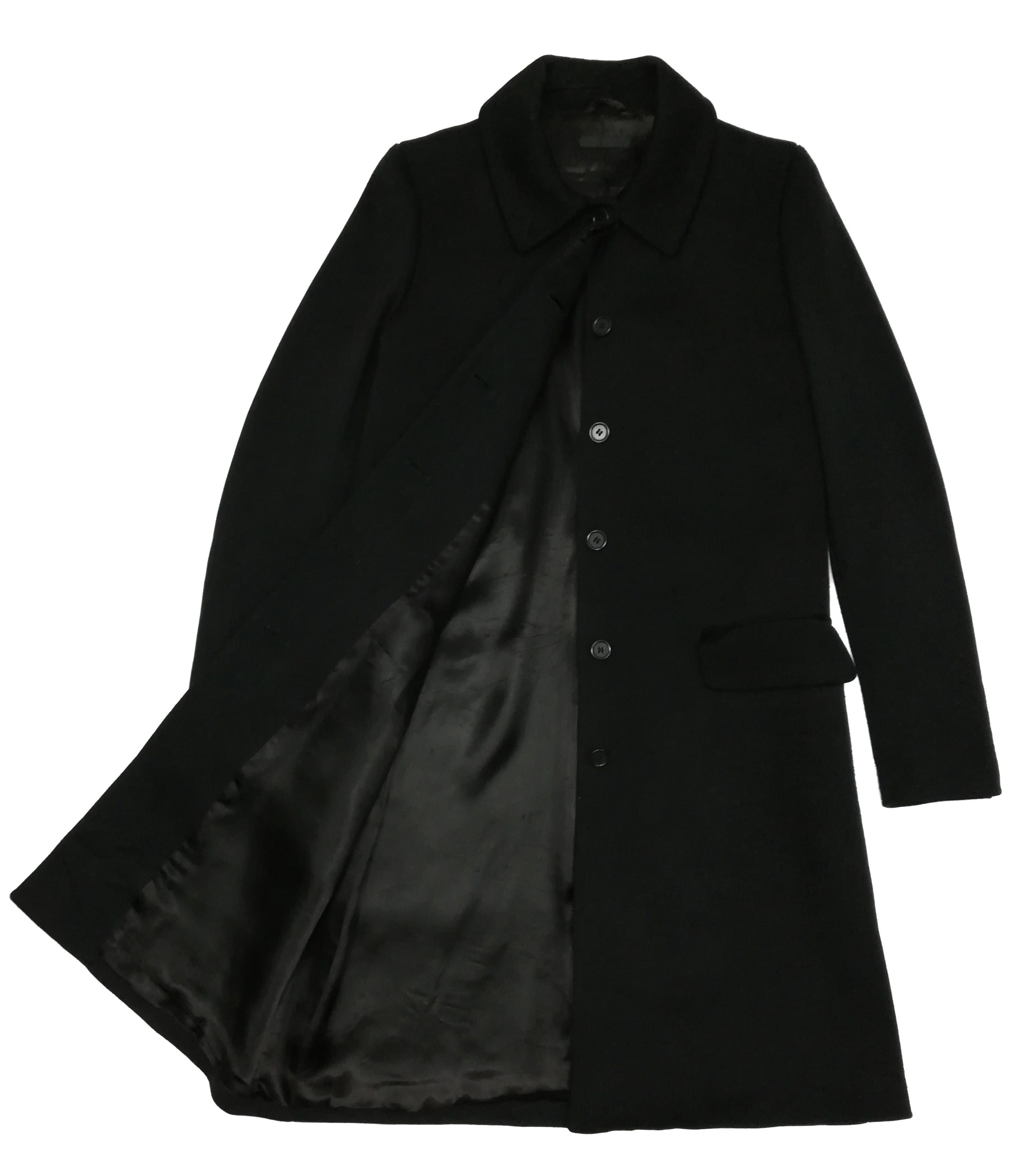 image of Iconic Aw00 Helmut Lang Moleskin Wool Oversized Long Coat in Black, Men's (Size Small)