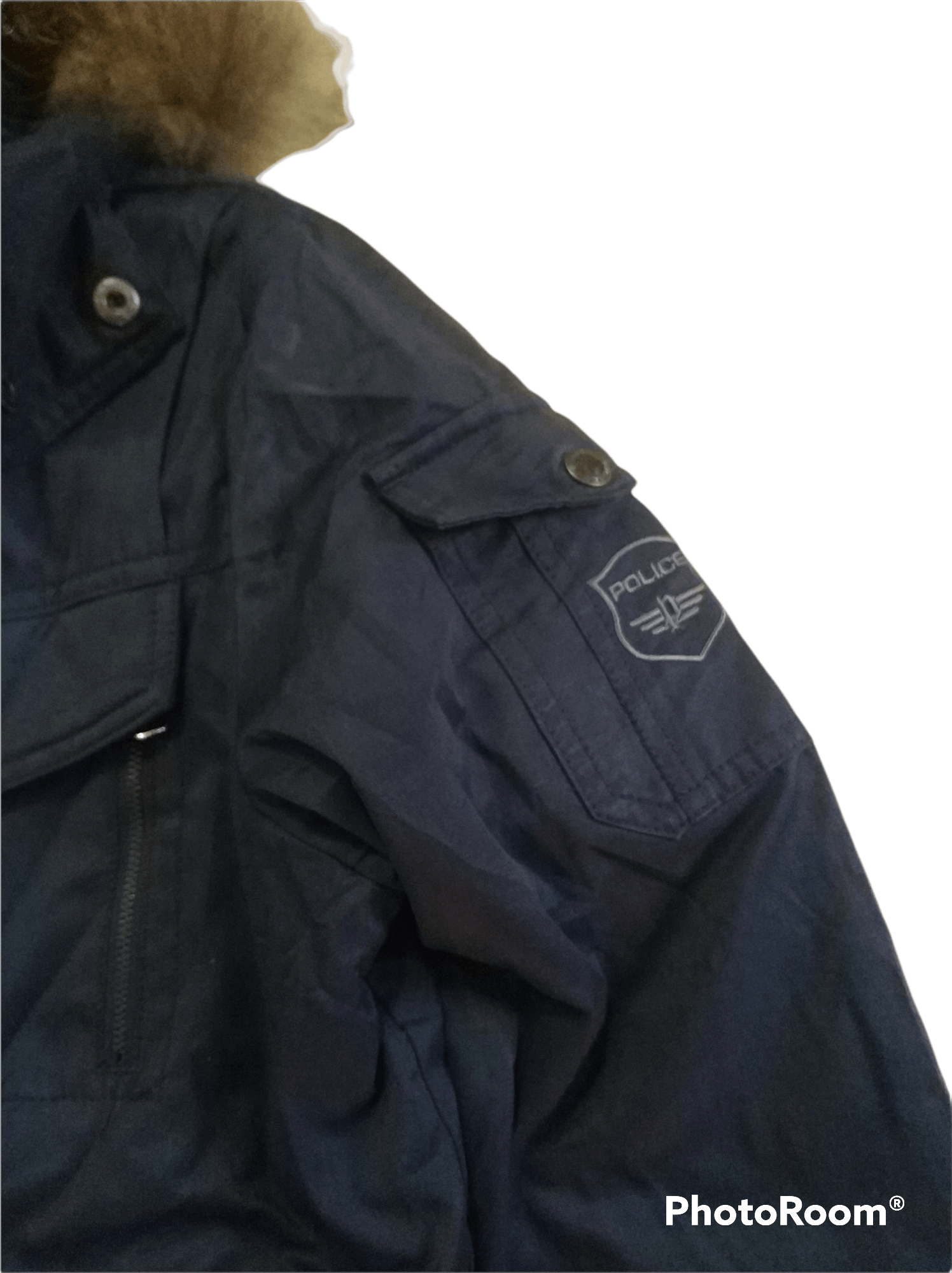 Other 🔥Police Faux Fur Fishtail Quilted Jacket Size US M / EU 48-50 / 2 - 8 Thumbnail
