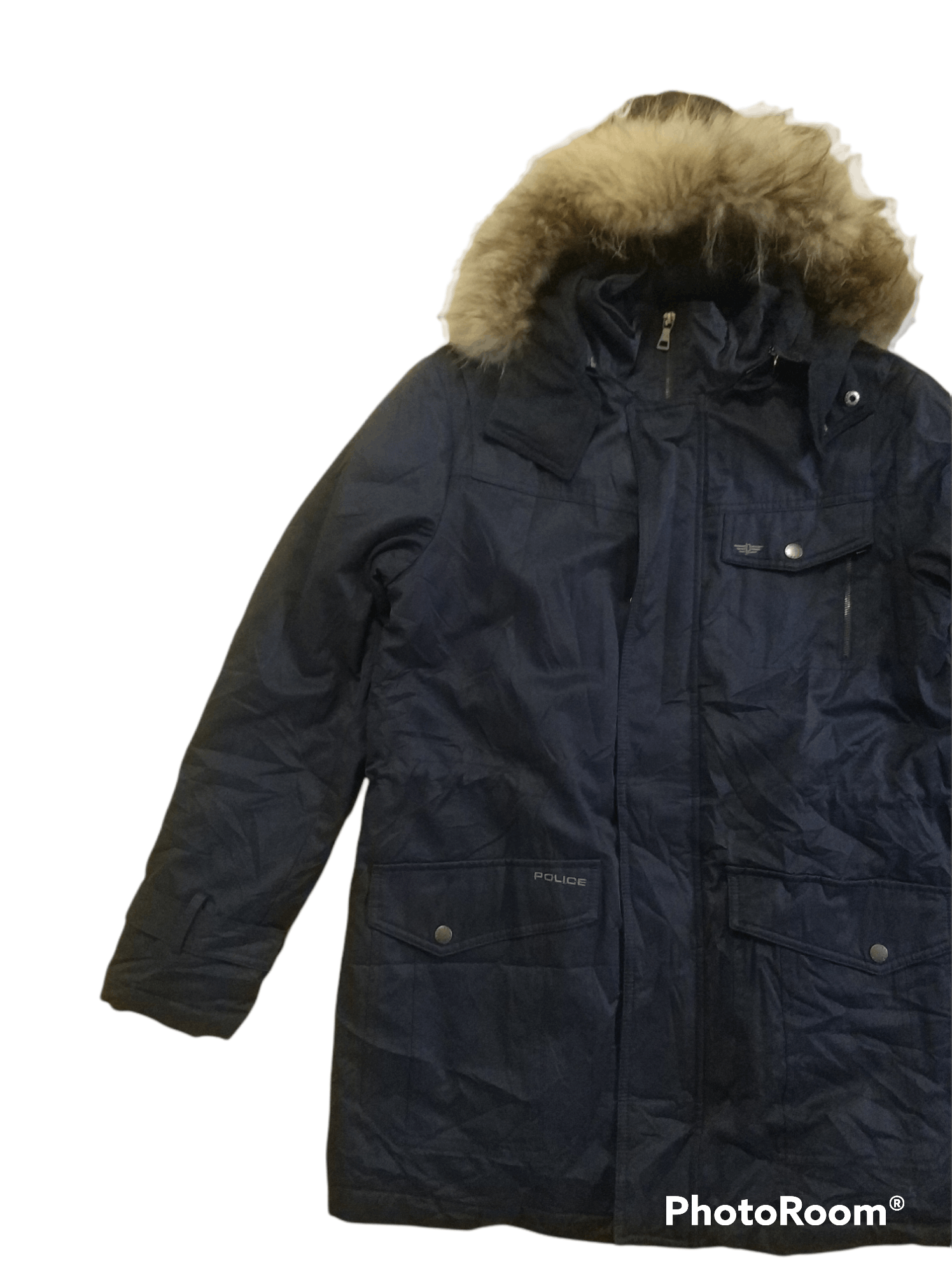 Other 🔥Police Faux Fur Fishtail Quilted Jacket Size US M / EU 48-50 / 2 - 4 Thumbnail