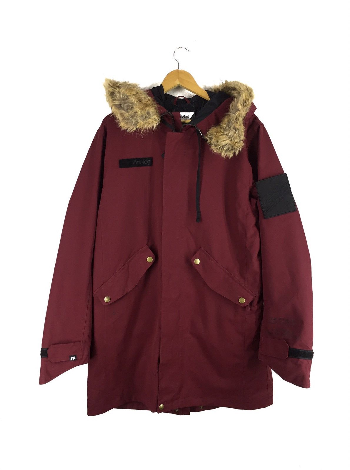 image of Analog Frazier Heavy Parkas Furry in Maroon, Men's (Size Large)