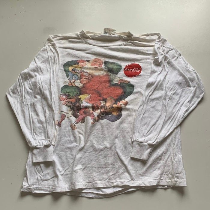 Vintage 90s Coke Santa Claus promo t shirt white