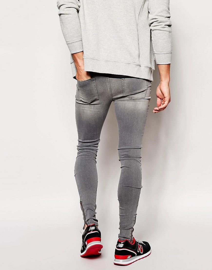Asos Amazing slim stretchy zip pants denim jeans Size US 32 / EU 48 - 2 Thumbnail