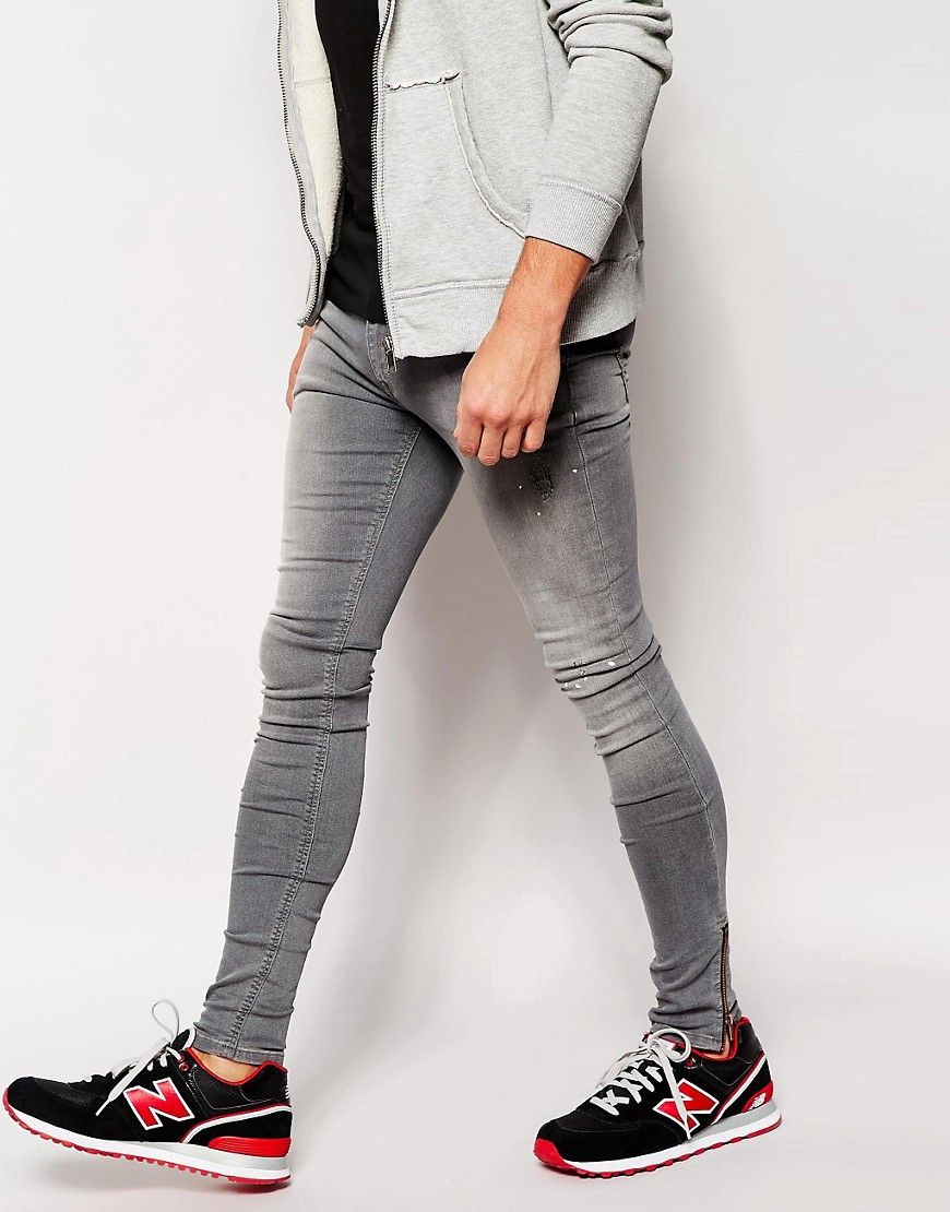 Asos Amazing slim stretchy zip pants denim jeans Size US 32 / EU 48 - 1 Thumbnail